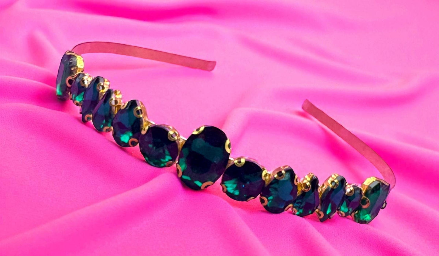 Hand-Decorated maximum comfort metal Headband with Glass Rhinestones | Elegant Hair Accessories