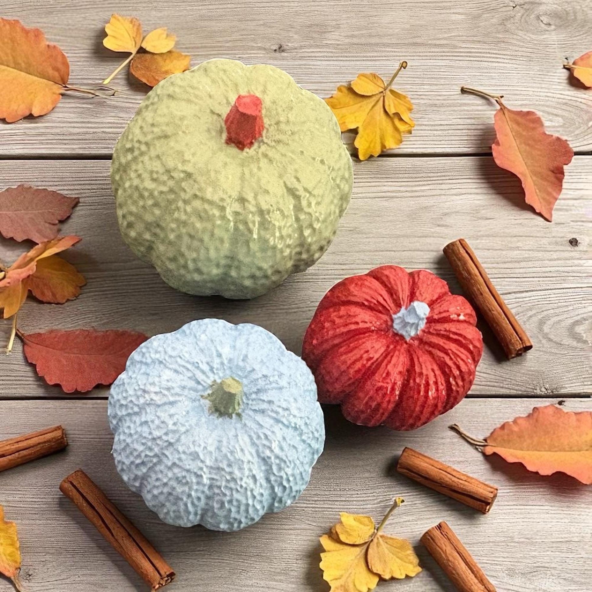 Handmade Colorful Mini Pumpkin Ornaments – Set of 3 or Set of 6 | Fall Decor, Autumn Table Centerpiece, Rustic Halloween Decorations