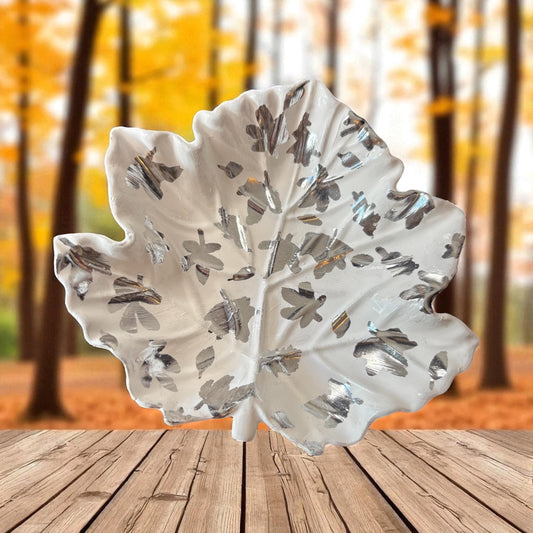 autumn autumnal dishes, coaster, pumpkin pots handmade and hand painted gold silver seasonal decor decorations