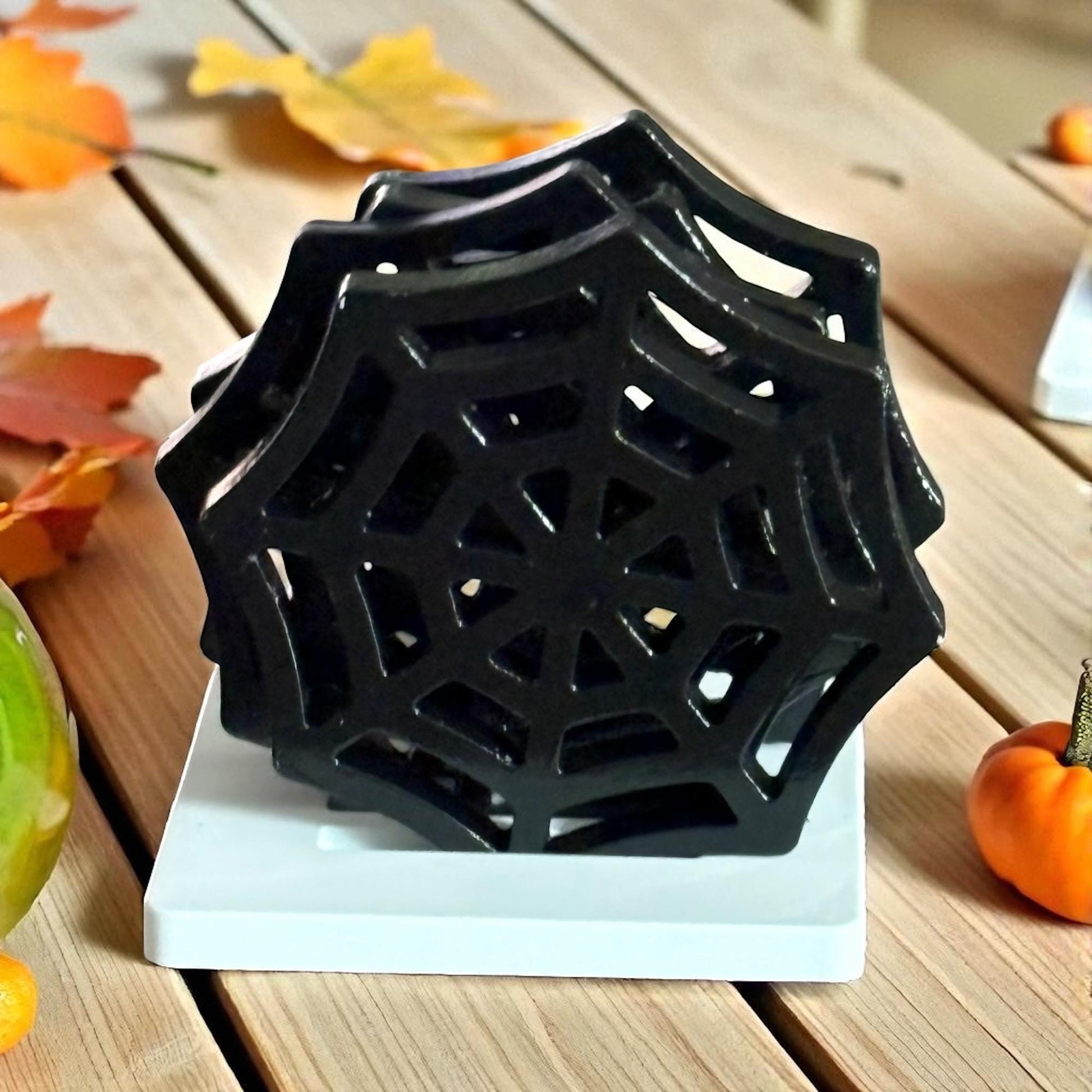 Spooky Spider Web Coasters with Holder Perfect for Halloween & holder