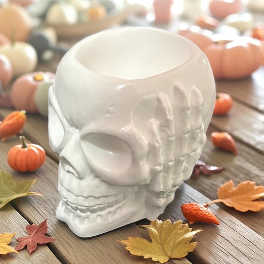 Gothic Skull Pot Set Hear No Evil, See No Evil, Speak No Evil Decor