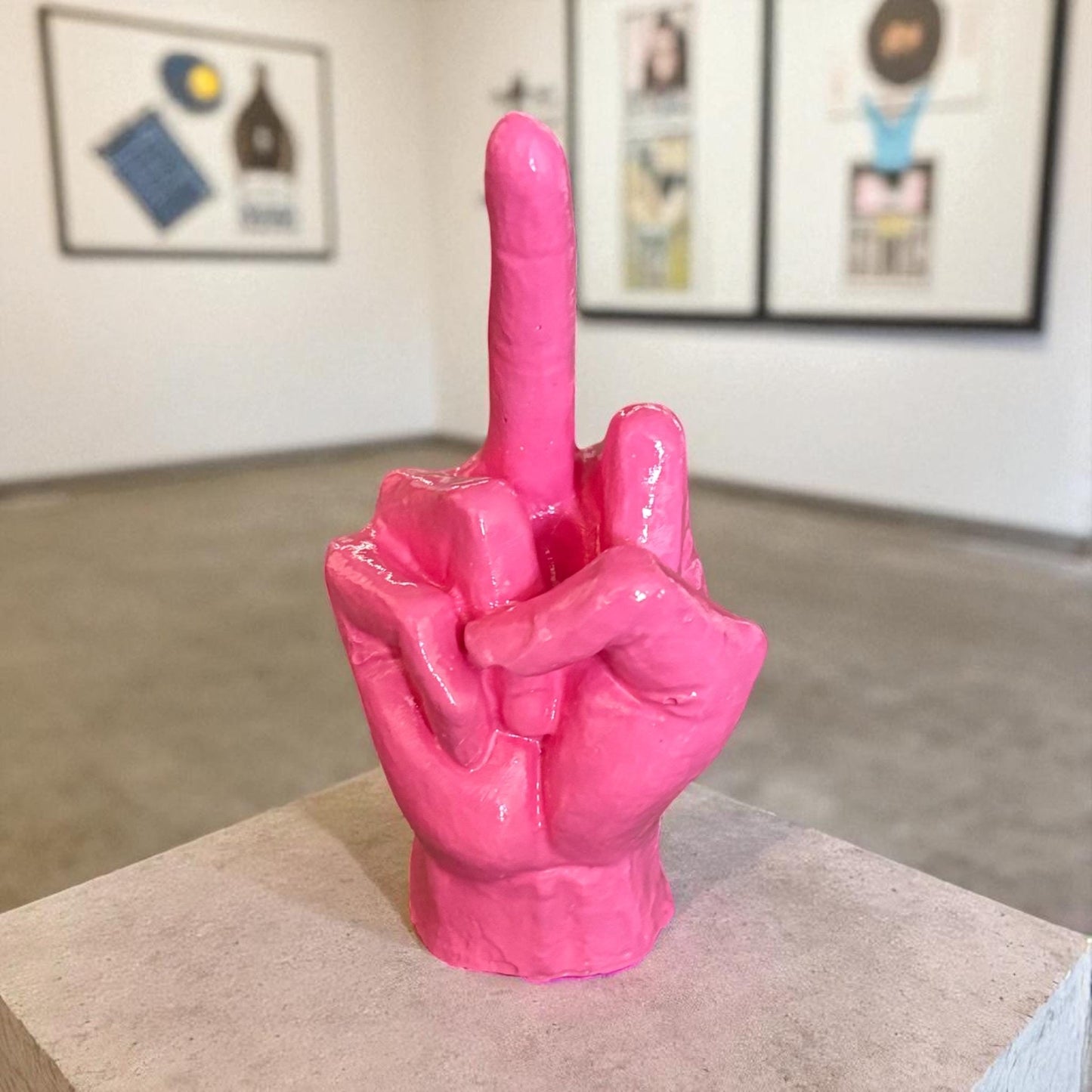 Handmade Pink Ring Holder Ornament Bold Middle Finger Design offensive