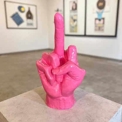 Handmade Pink Ring Holder Ornament Bold Middle Finger Design offensive