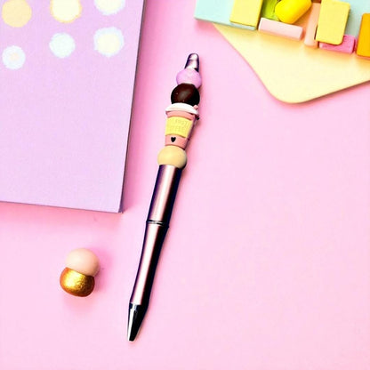 Cute Coffee and Dessert-Themed Black Ballpoint Pen | Whimsical Writing Accessory | Perfect present
