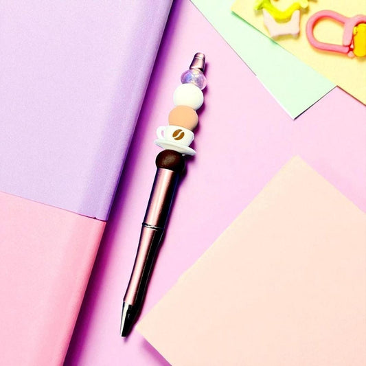 Cute Coffee and Dessert-Themed Black Ballpoint Pen | Whimsical Writing Accessory | Perfect present
