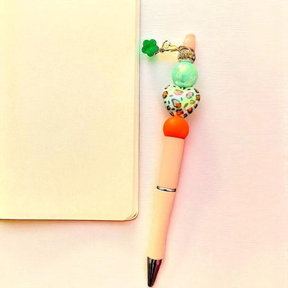 handmade novelty cute pendant pens with donuts, leopard print hearts, stunning beads and charms