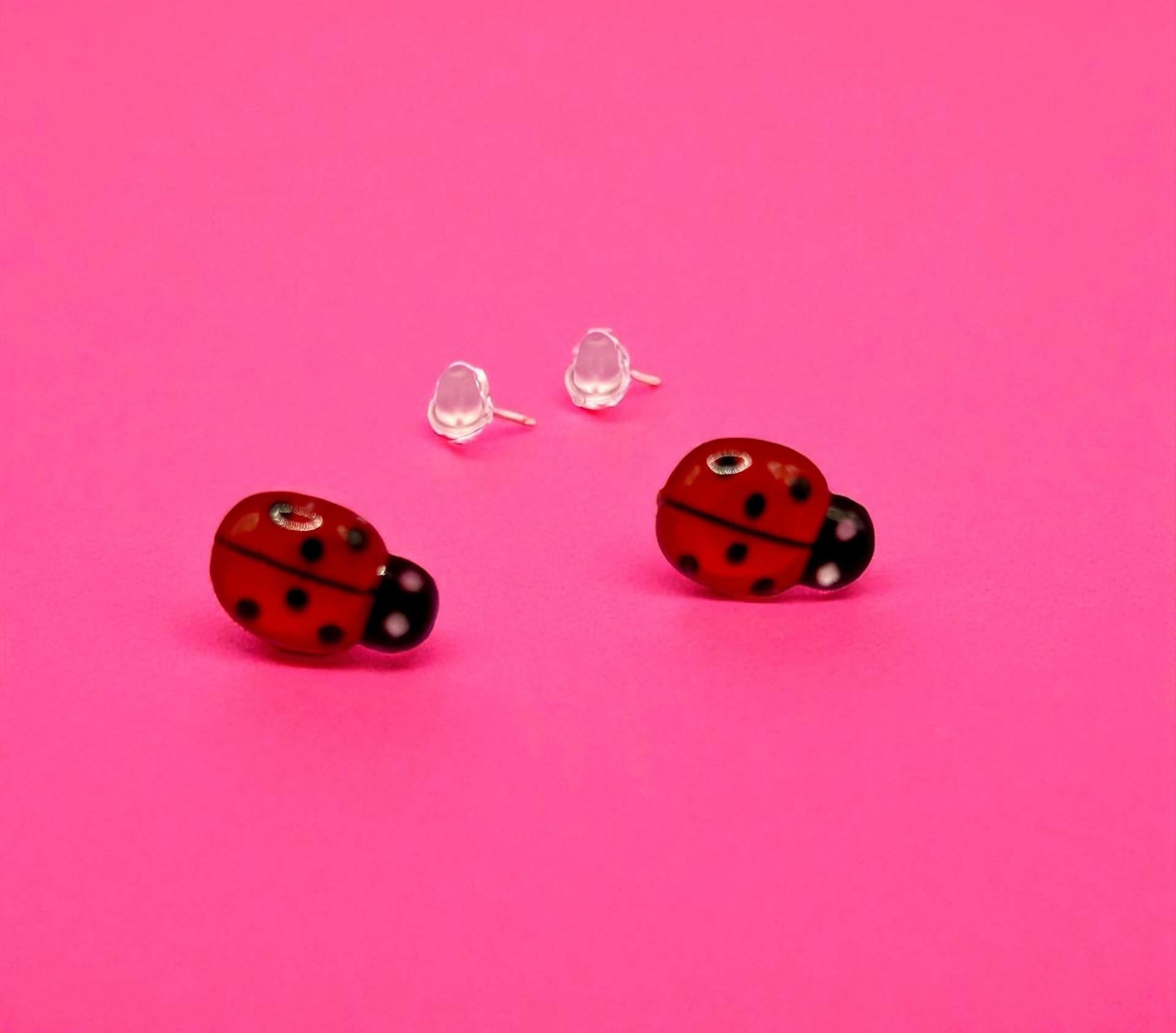 Charming Ladybug Earrings - Whimsical Red and Black Accessories for Nature Lovers
