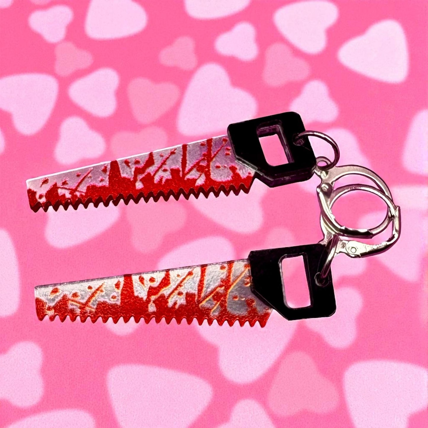 Halloween earrings fake knives, axes, blood scary spooky scream murder accessories realistic horror thriller micheal myers killer decoration