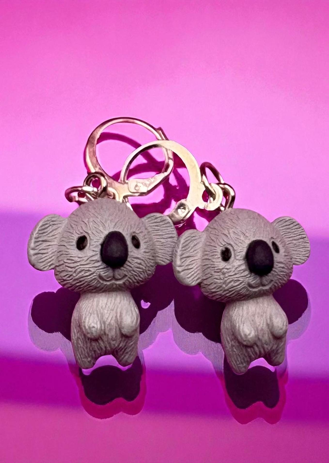 Novelty earrings, dangly drop earrings. Choose from Cheese koala flamingo frog. Resin cartoon style. costume jewellery earrings