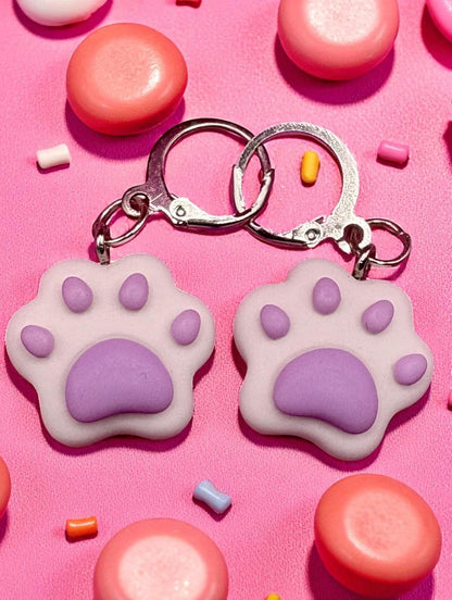 Teddy bears bear paw earrings, dangly drop earrings. cartoon novelty costume jewellery