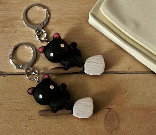 Halloween Resin Earrings: Pumpkin, Ghost, Black Cat Charms