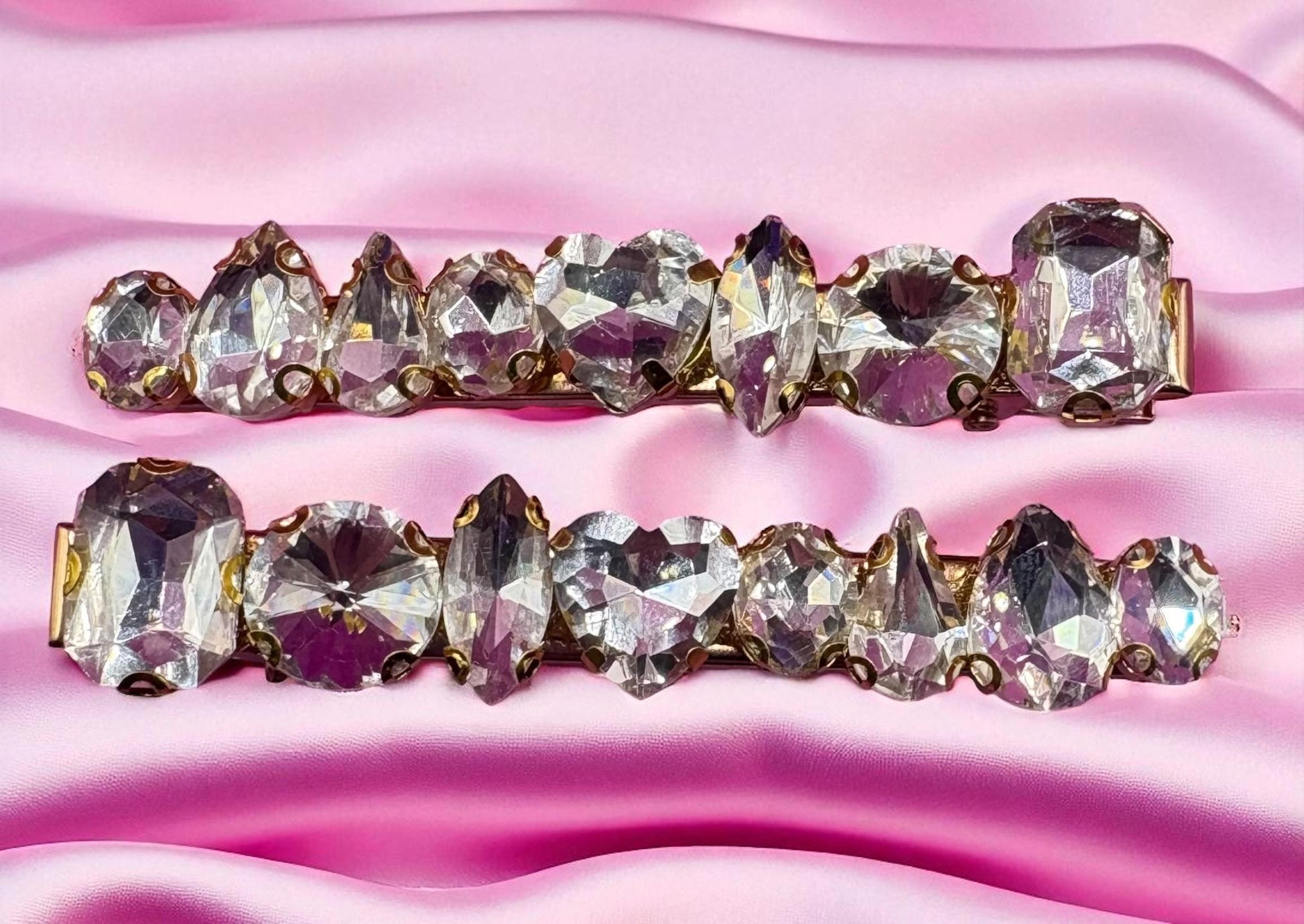 Handmade Gemstone Hair Slide: Rhinestone Fashion Hair Clip