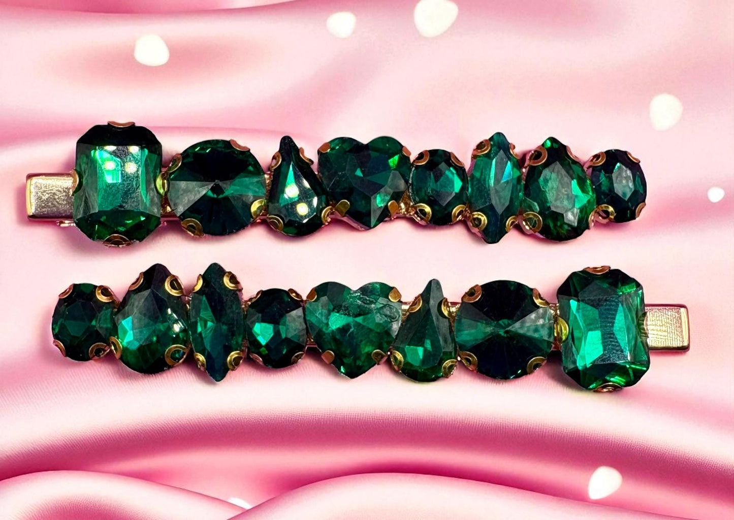 Handmade Gemstone Hair Slide: Rhinestone Fashion Hair Clip