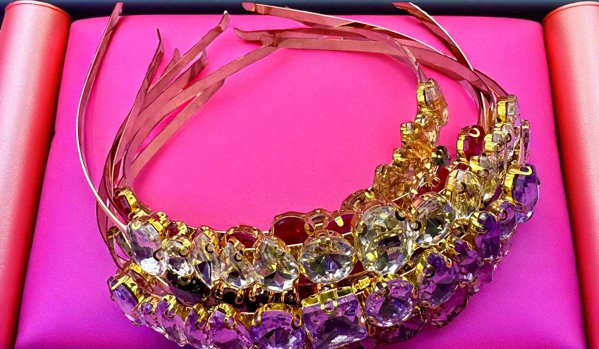 Hand-Decorated maximum comfort metal Headband with Glass Rhinestones | Elegant Hair Accessories