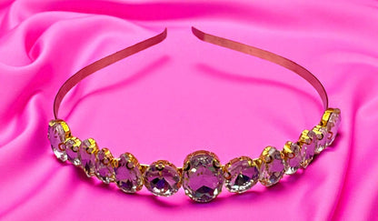 Hand-Decorated maximum comfort metal Headband with Glass Rhinestones | Elegant Hair Accessories