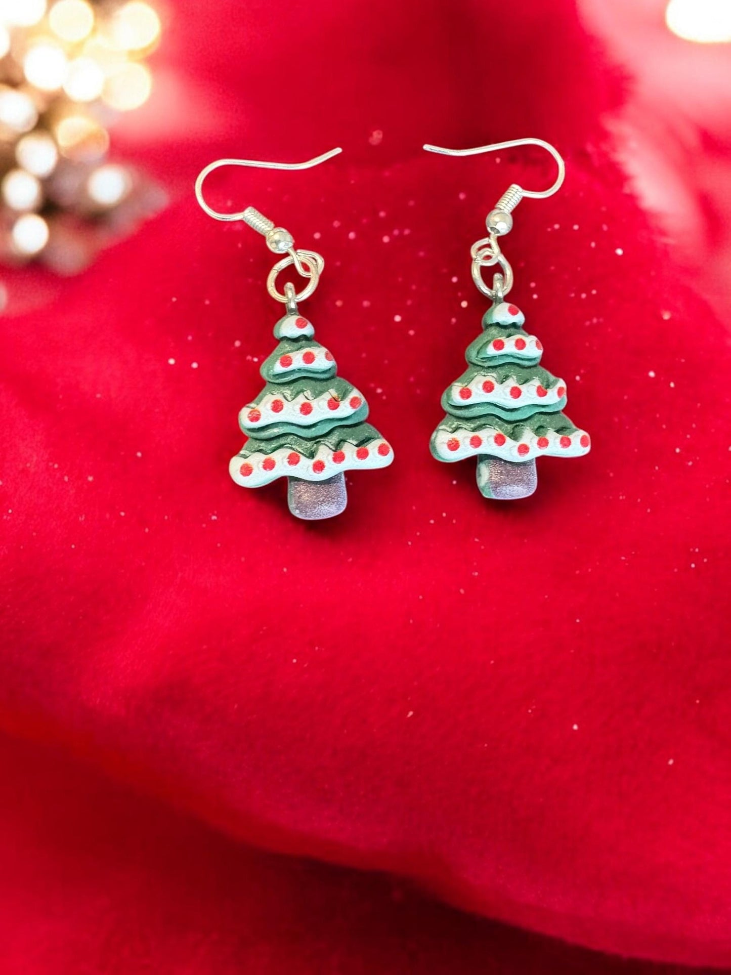 Festive Christmas Earrings Cute Holiday Dangle Earrings Christmas Tree, Gift, Bell, and Snow Designs Handmade Polymer Clay Earrings