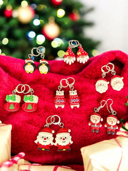 Adorable Christmas Earrings Santa, Penguin, Gnome, Stocking Sweater Designs Handmade Holiday Earrings Cute Festive Jewelry Gifts