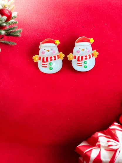 Cute Christmas Earring Set Snowman Christmas Tree Studs Festive Holiday Jewelry Winter Earrings Gift for Her or Kids