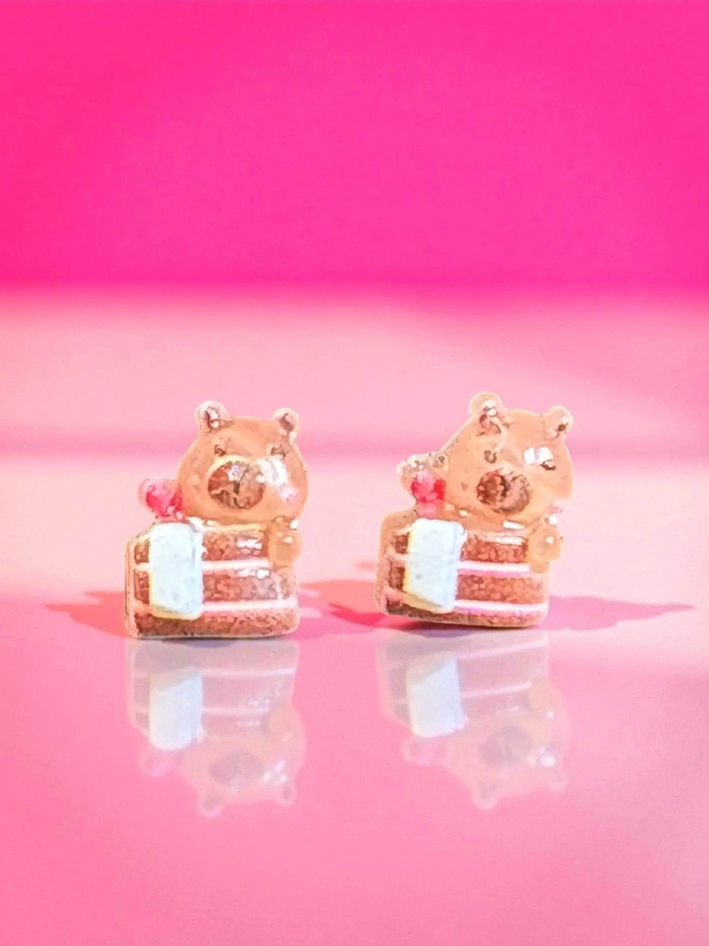 Cute Capybara Earrings Kawaii Animal Studs Handmade Resin Capybara Jewelry Adorable Gift for Her Sold Individually