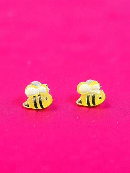 Cute Bee Earrings Handmade Resin Bumblebee Studs Kawaii Animal Jewelry Yellow Bee Earrings Gift for Her