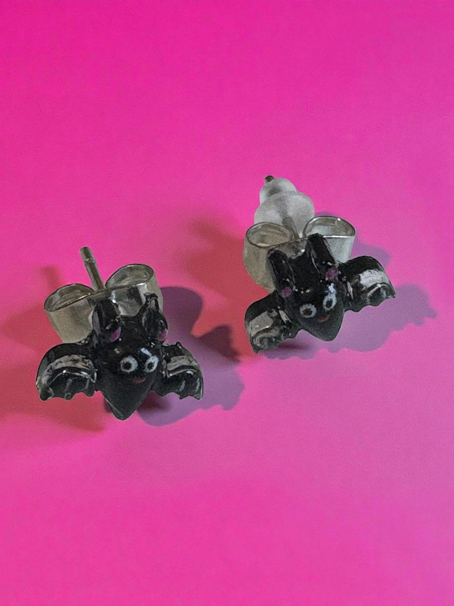 Cute Bat Earrings Handmade Resin Bat Studs Kawaii Gothic Jewelry Spooky Halloween Earrings Gift for Her