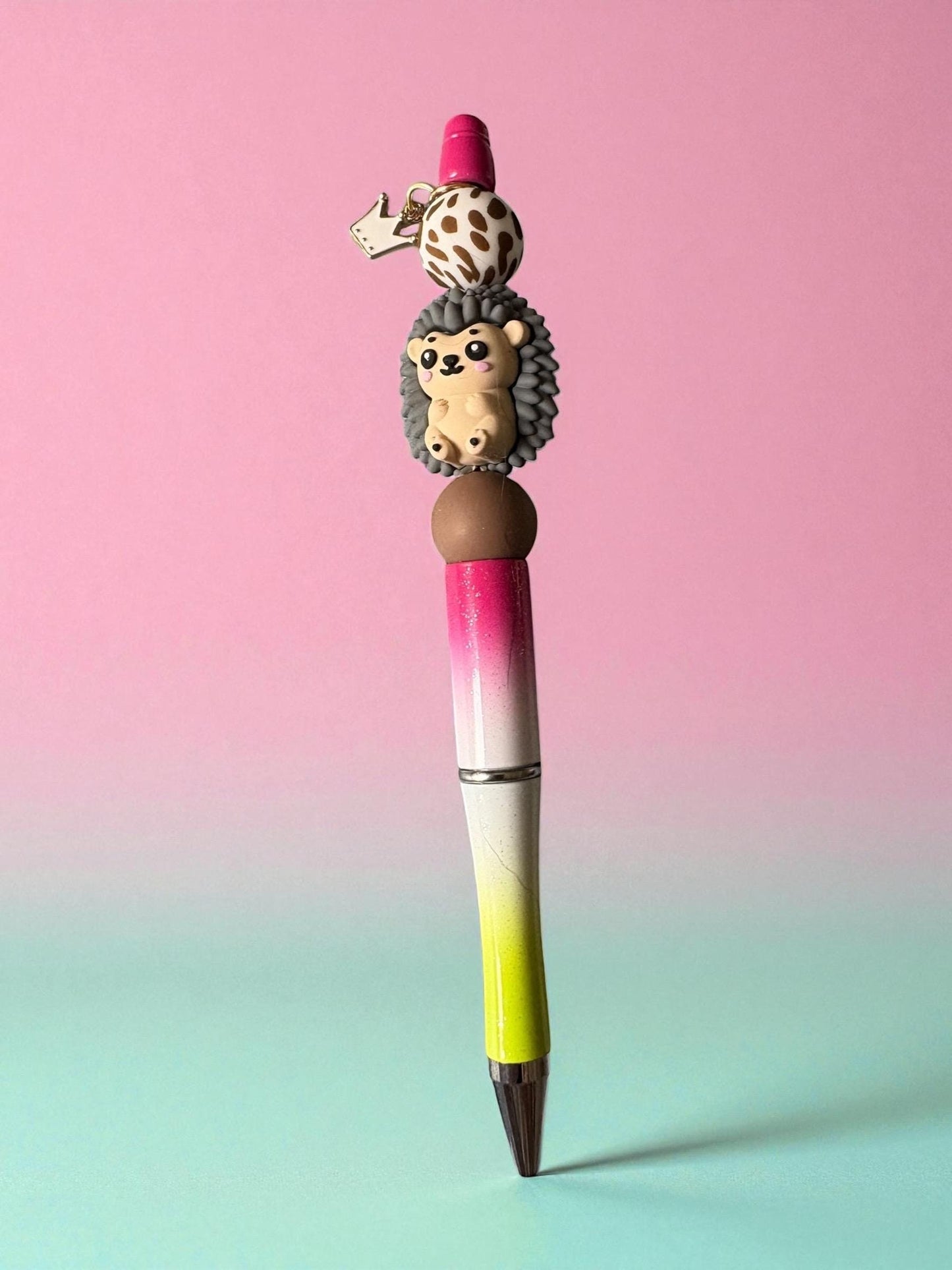 Cute Hedgehog Pen Kawaii Animal black Ballpoint Pen Adorable Hedgehog Stationery Gift Cute Writing black Pen Sold Separately