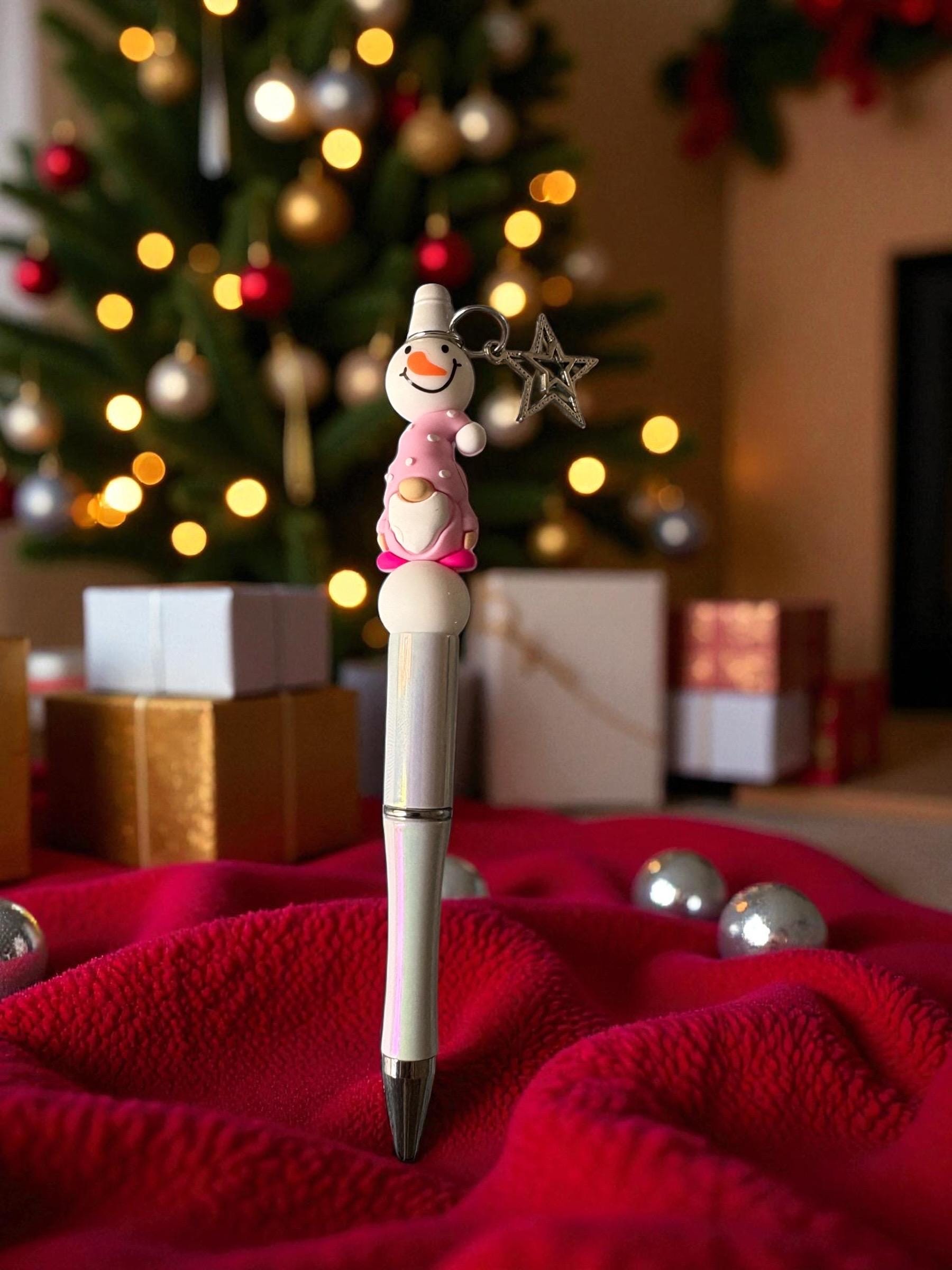 Cute Christmas Pen Holiday Snowman Santa Pens Festive Ballpoint Pen Kawaii Christmas Stationery Gift Sold Separately