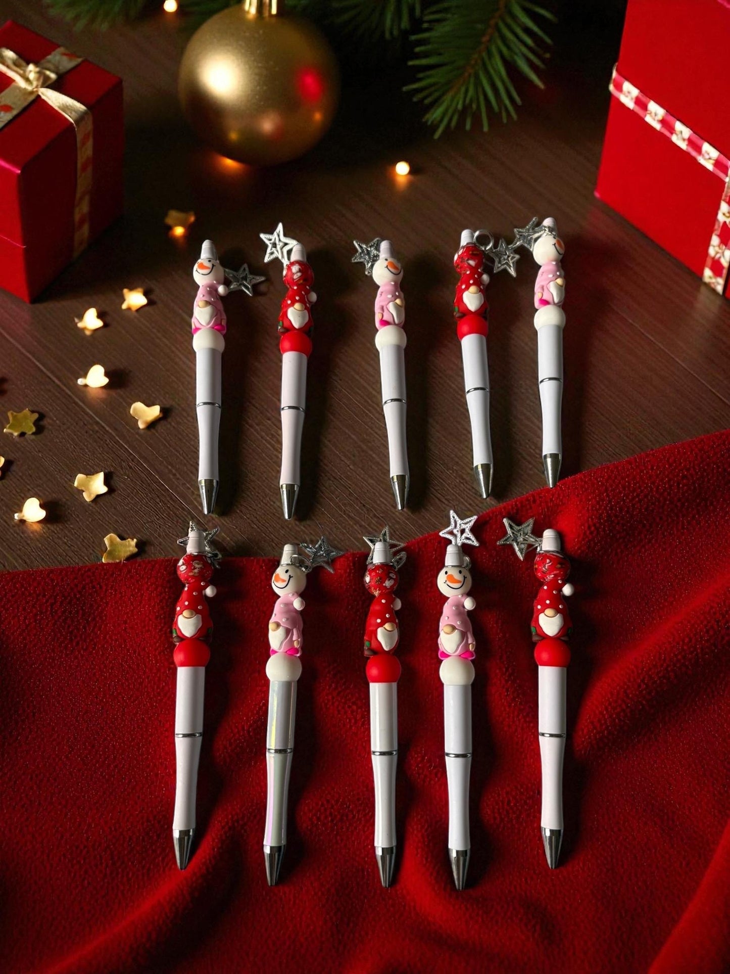 Cute Christmas Pen Holiday Snowman Santa Pens Festive Ballpoint Pen Kawaii Christmas Stationery Gift Sold Separately