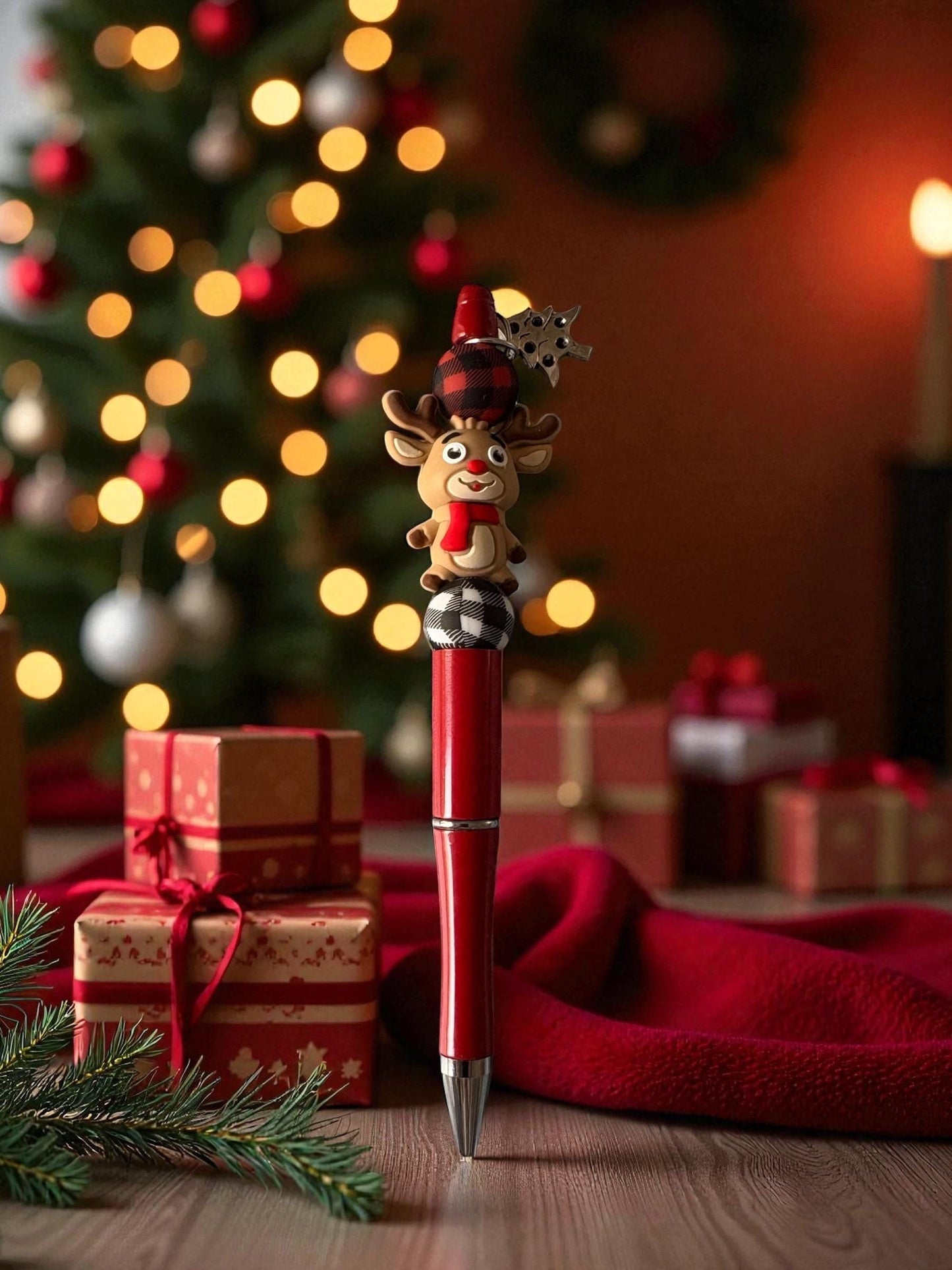 Cute Christmas Pen Holiday Snowman Santa Pens Festive Ballpoint Pen Kawaii Christmas Stationery Gift Sold Separately