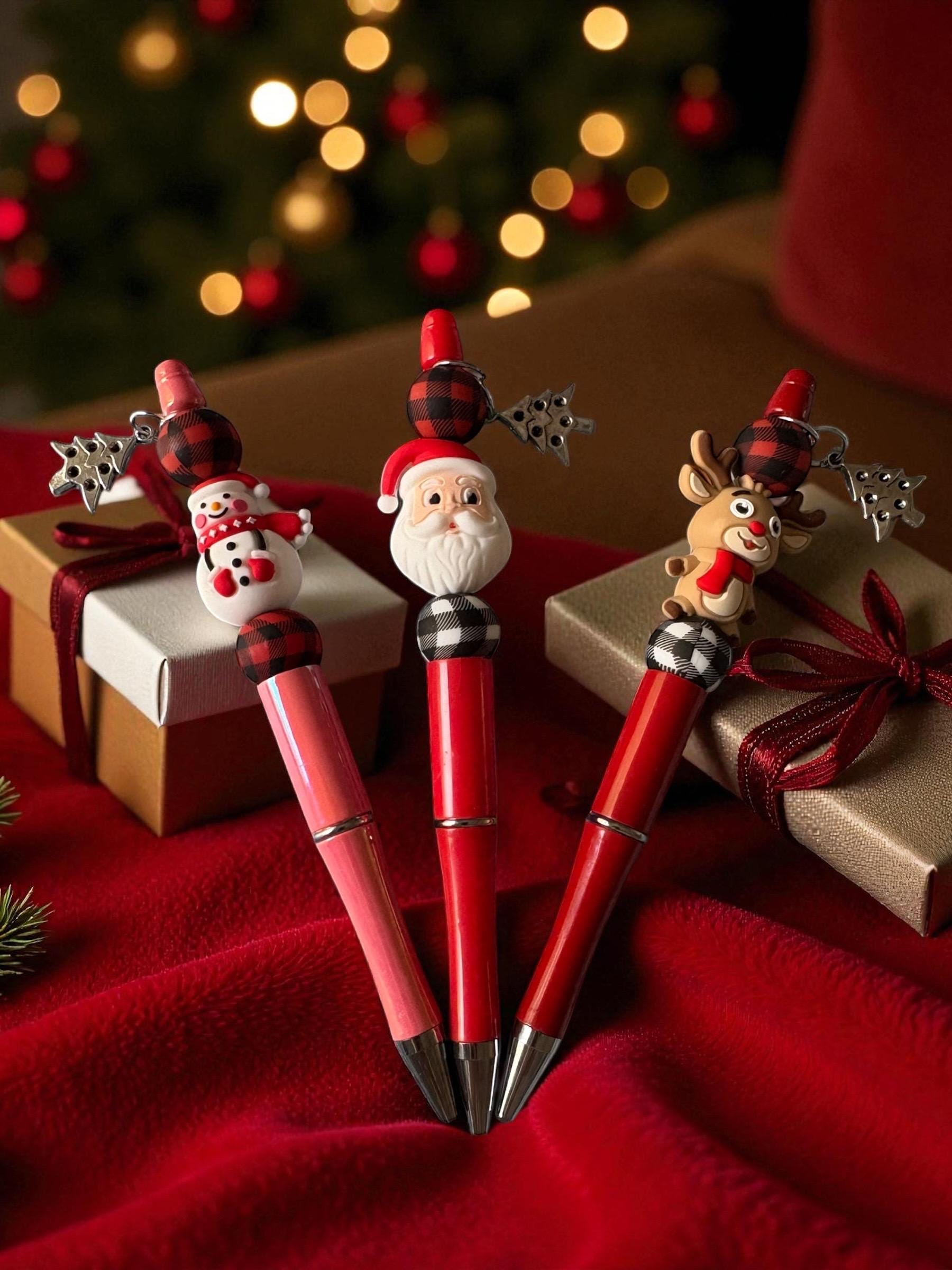 Cute Christmas Pen Holiday Snowman Santa Pens Festive Ballpoint Pen Kawaii Christmas Stationery Gift Sold Separately