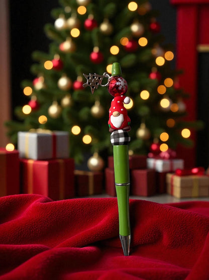 Cute Christmas Gnome Pen Holiday Ballpoint Pen Festive Red Pink Pens with Charms Kawaii Christmas Stationery Gift Sold Separately