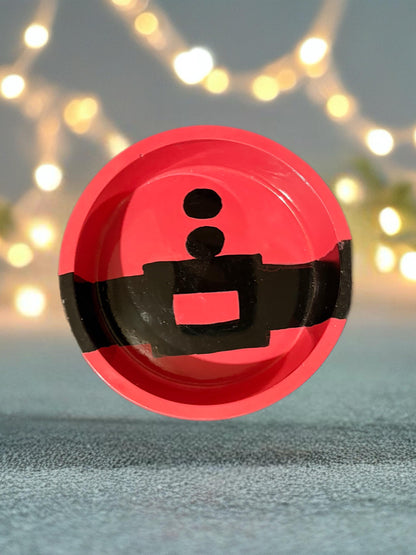 Santa’s Belt Ceramic Christmas Ashtray trinket pot Festive Red Black Santa Suit Ashtray Holiday Gift Christmas Decor Accent