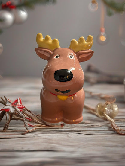 Ceramic Christmas Figures Hand-Painted Holiday Figurines Snowman, Reindeer, Gnome, Nutcracker, Christmas Tree Festive Home Decor