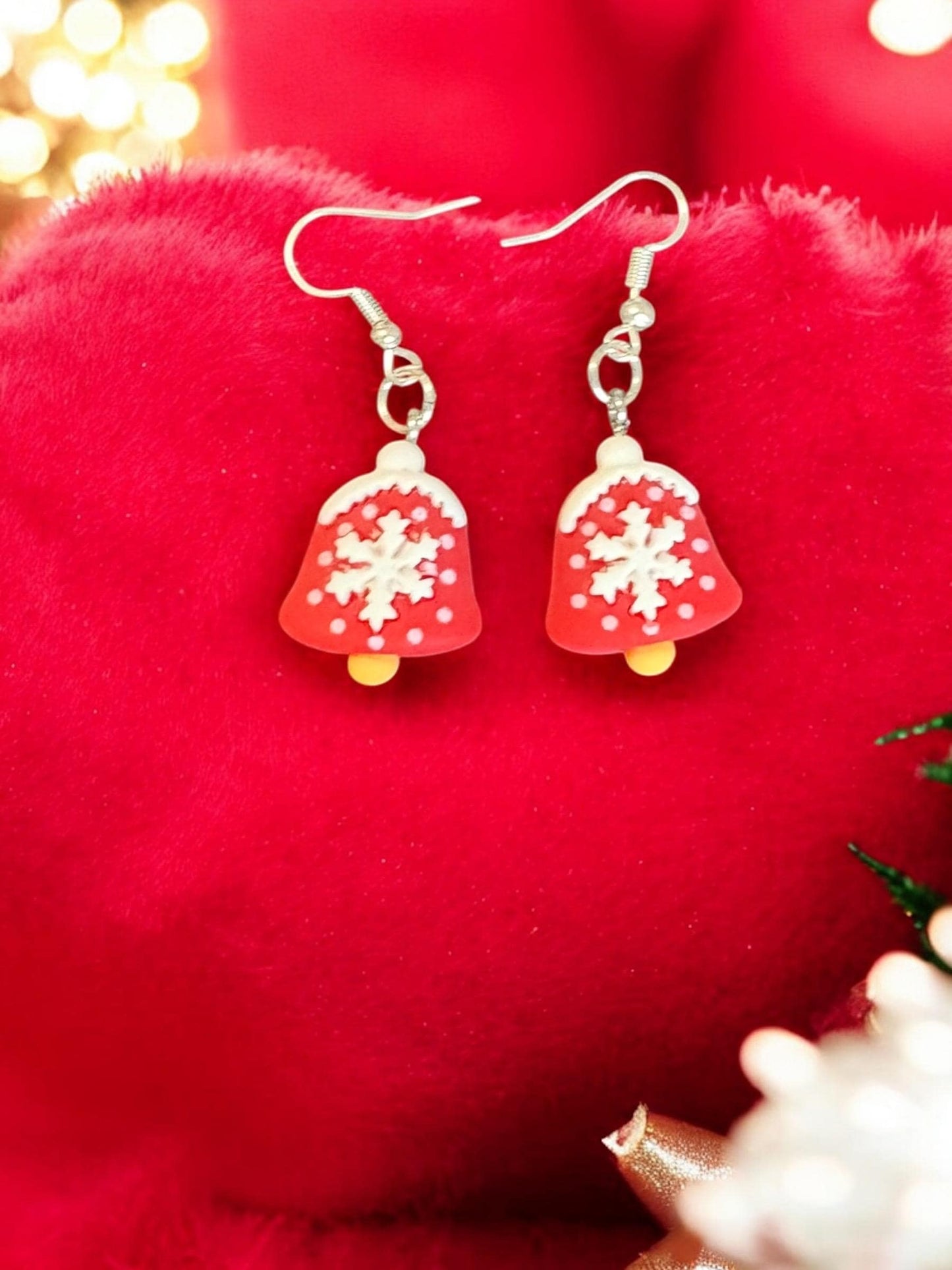 Festive Christmas Earrings Cute Holiday Dangle Earrings Christmas Tree, Gift, Bell, and Snow Designs Handmade Polymer Clay Earrings