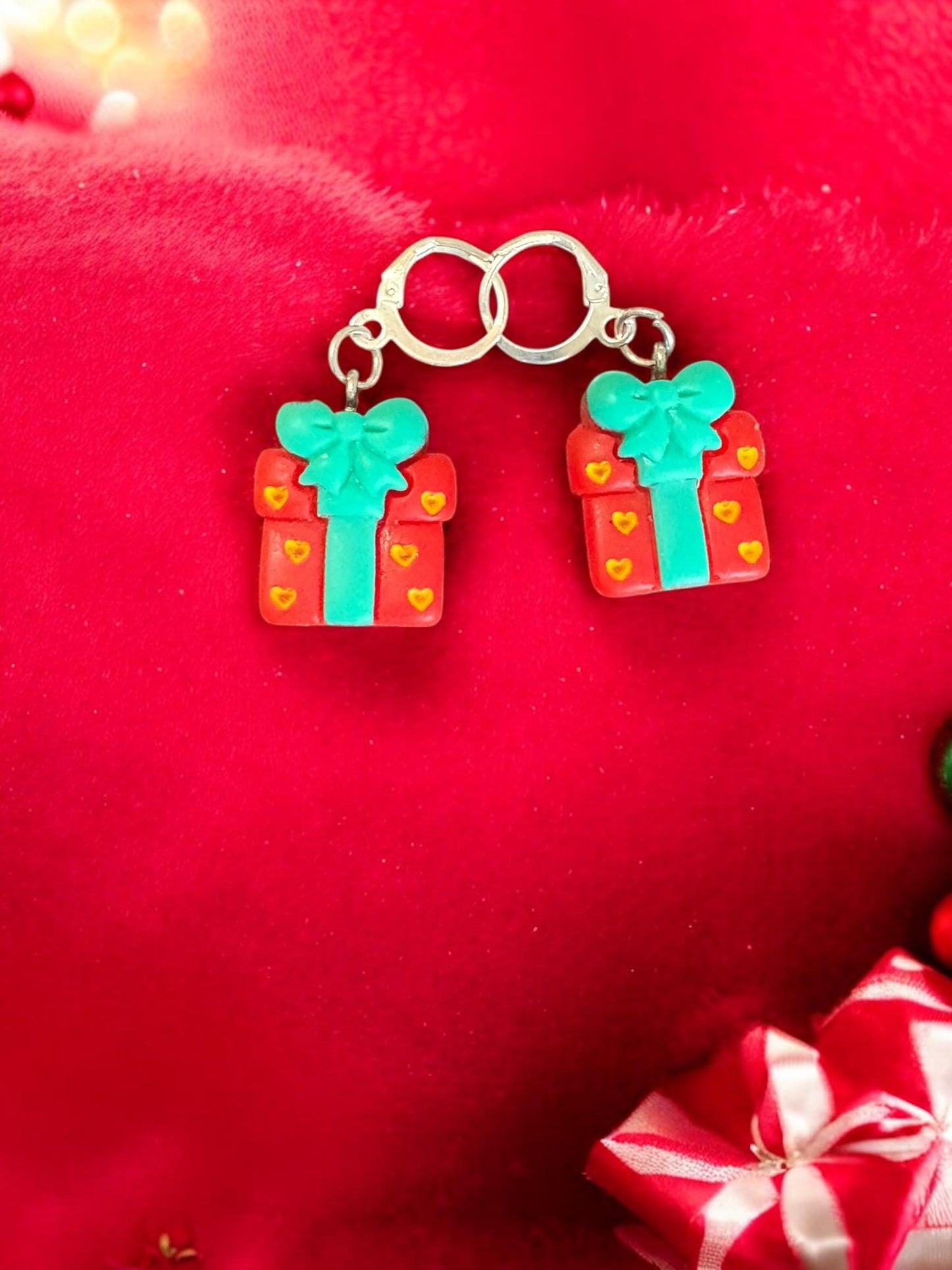 Festive Christmas Earrings Cute Holiday Dangle Earrings Christmas Tree, Gift, Bell, and Snow Designs Handmade Polymer Clay Earrings