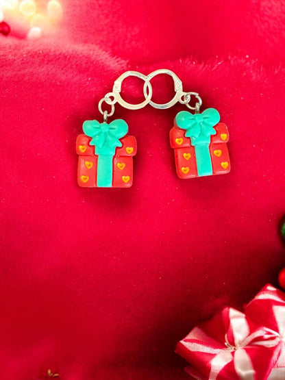 Festive Christmas Earrings Cute Holiday Dangle Earrings Christmas Tree, Gift, Bell, and Snow Designs Handmade Polymer Clay Earrings