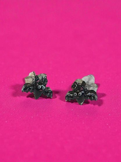 Cute Bat Earrings Handmade Resin Bat Studs Kawaii Gothic Jewelry Spooky Halloween Earrings Gift for Her