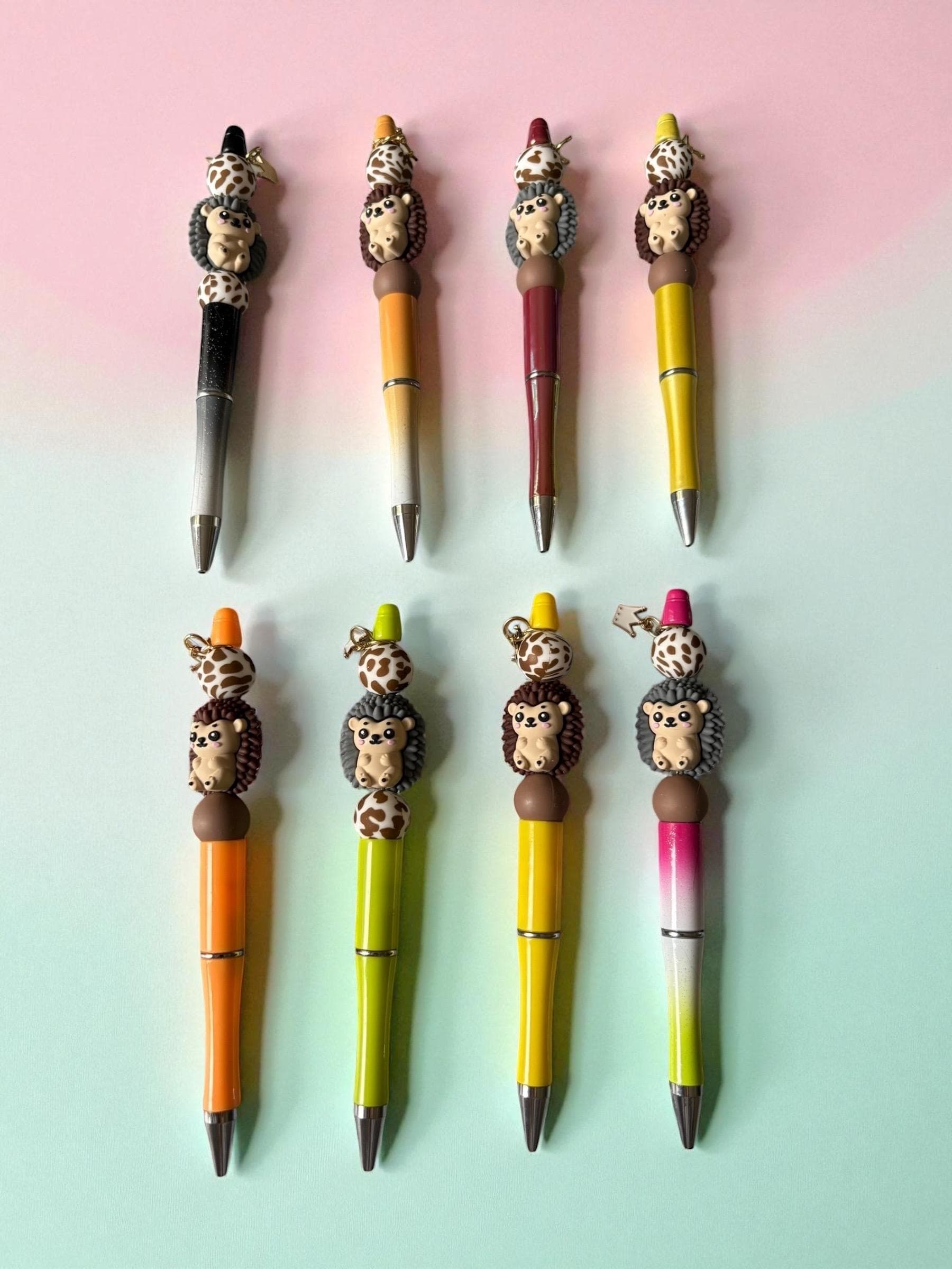 Cute Hedgehog Pen Kawaii Animal black Ballpoint Pen Adorable Hedgehog Stationery Gift Cute Writing black Pen Sold Separately