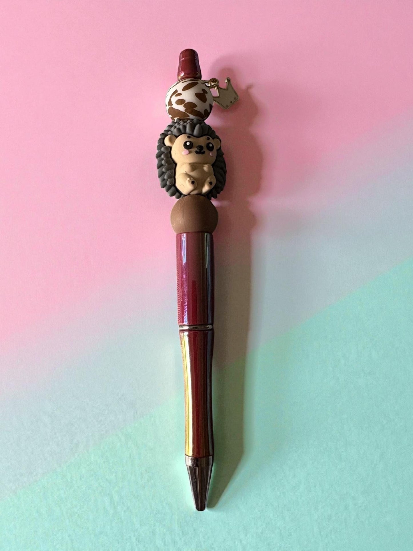 Cute Hedgehog Pen Kawaii Animal black Ballpoint Pen Adorable Hedgehog Stationery Gift Cute Writing black Pen Sold Separately