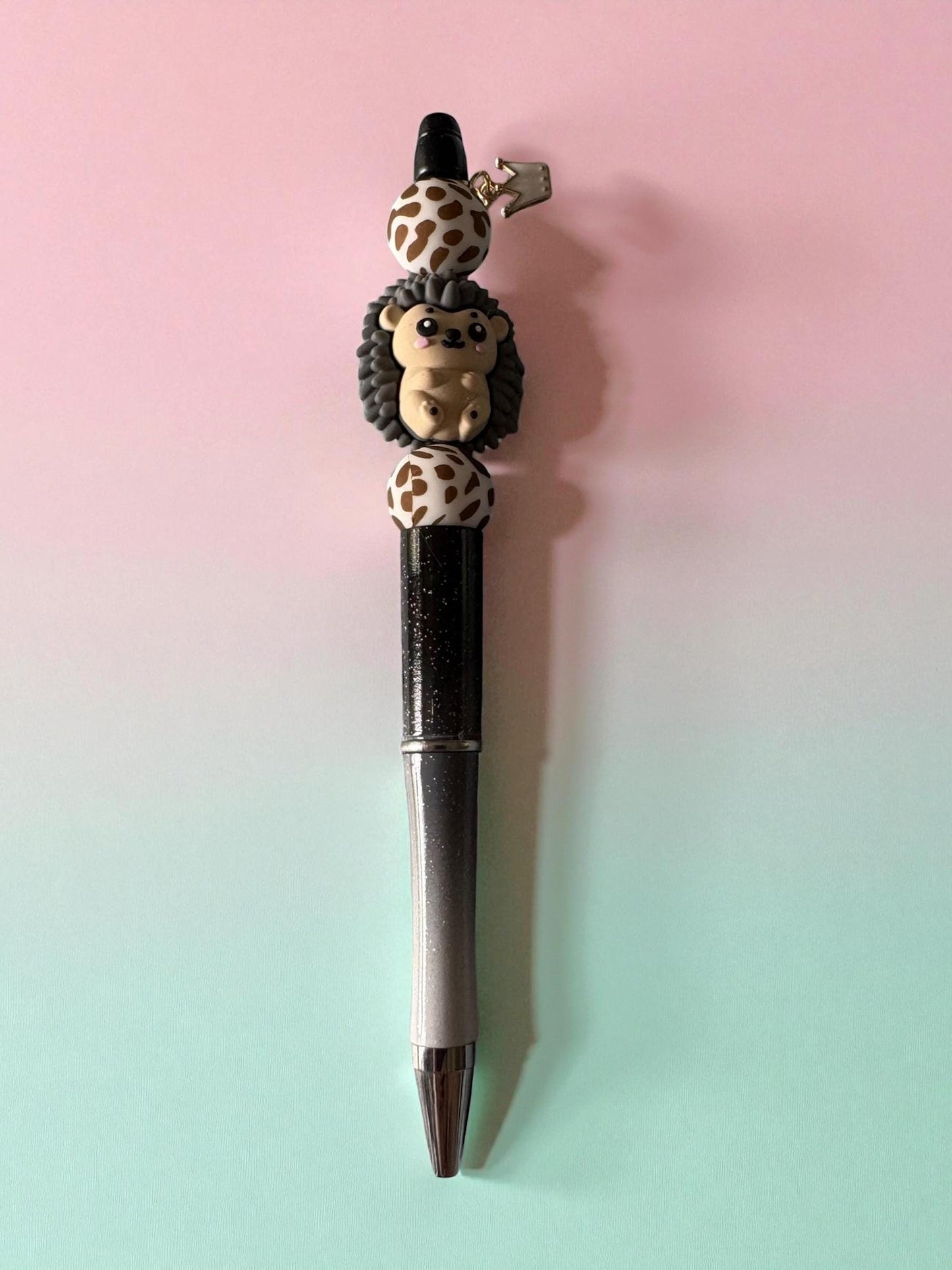 Cute Hedgehog Pen Kawaii Animal black Ballpoint Pen Adorable Hedgehog Stationery Gift Cute Writing black Pen Sold Separately