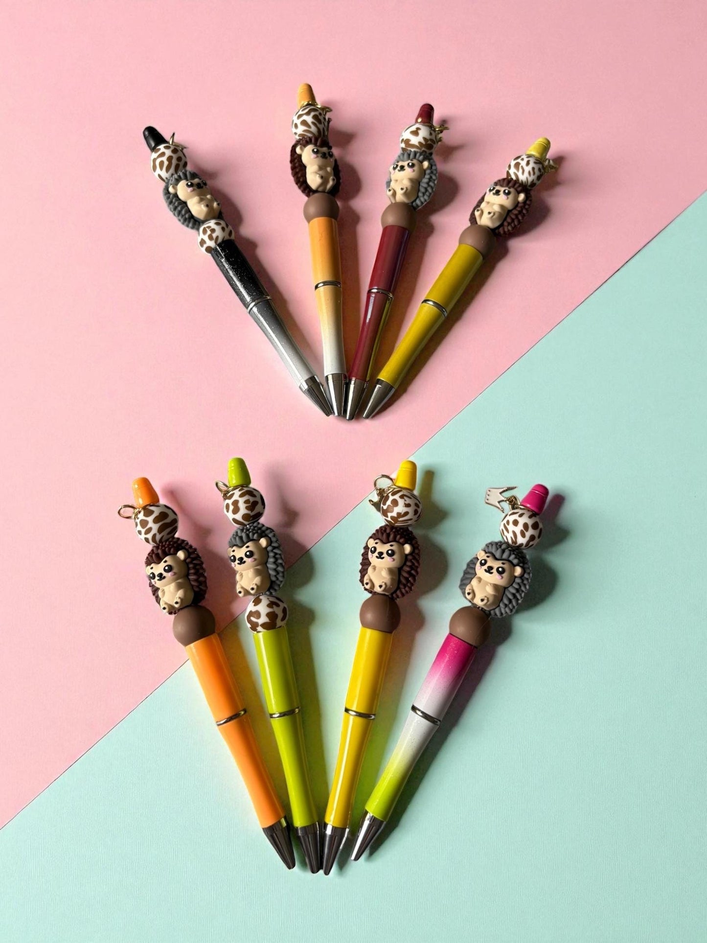 Cute Hedgehog Pen Kawaii Animal black Ballpoint Pen Adorable Hedgehog Stationery Gift Cute Writing black Pen Sold Separately