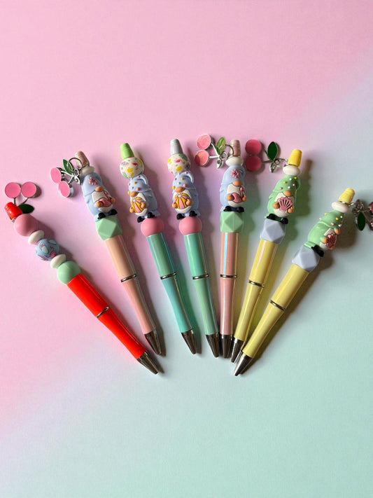 Cute Character Pen Kawaii Pastel Ballpoint Pen Adorable Writing Pen with Charm Fun Stationery Gift for Her Sold Separately