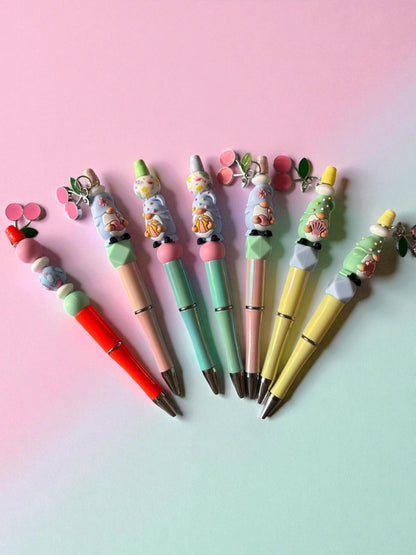 Cute Character Pen Kawaii Pastel Ballpoint Pen Adorable Writing Pen with Charm Fun Stationery Gift for Her Sold Separately