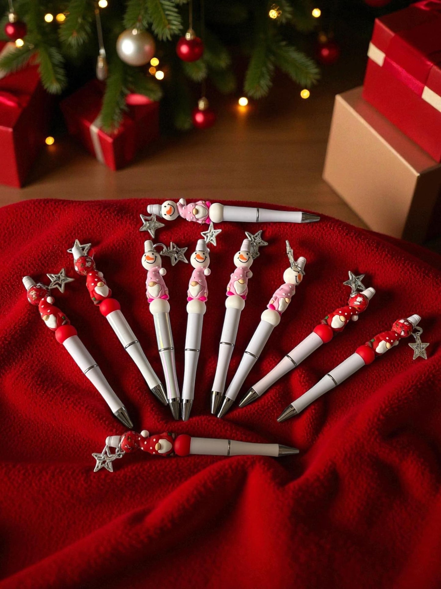 Cute Christmas Pen Holiday Snowman Santa Pens Festive Ballpoint Pen Kawaii Christmas Stationery Gift Sold Separately