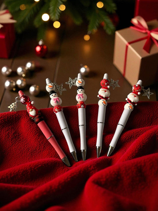Cute Christmas Pen Holiday Snowman Santa Pens Festive Ballpoint Pen Kawaii Christmas Stationery Gift Sold Separately
