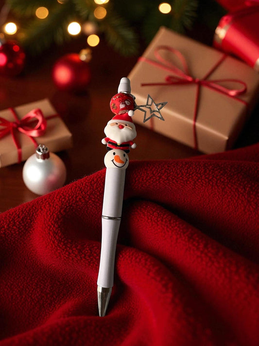 Cute Christmas Pen Holiday Snowman Santa Pens Festive Ballpoint Pen Kawaii Christmas Stationery Gift Sold Separately