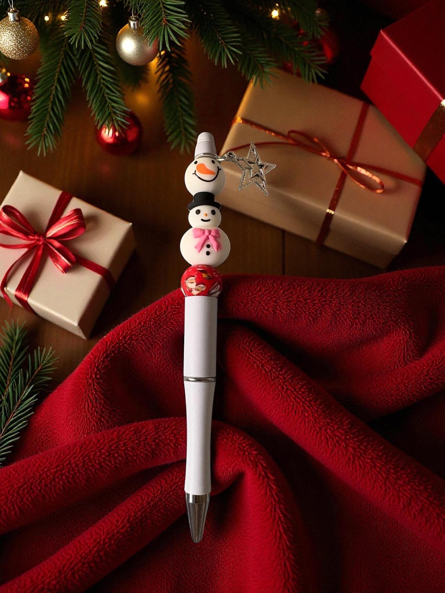 Cute Christmas Pen Holiday Snowman Santa Pens Festive Ballpoint Pen Kawaii Christmas Stationery Gift Sold Separately