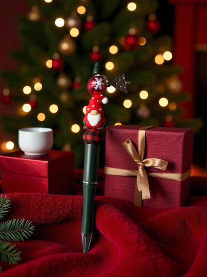 Cute Christmas Gnome Pen Holiday Ballpoint Pen Festive Red Pink Pens with Charms Kawaii Christmas Stationery Gift Sold Separately