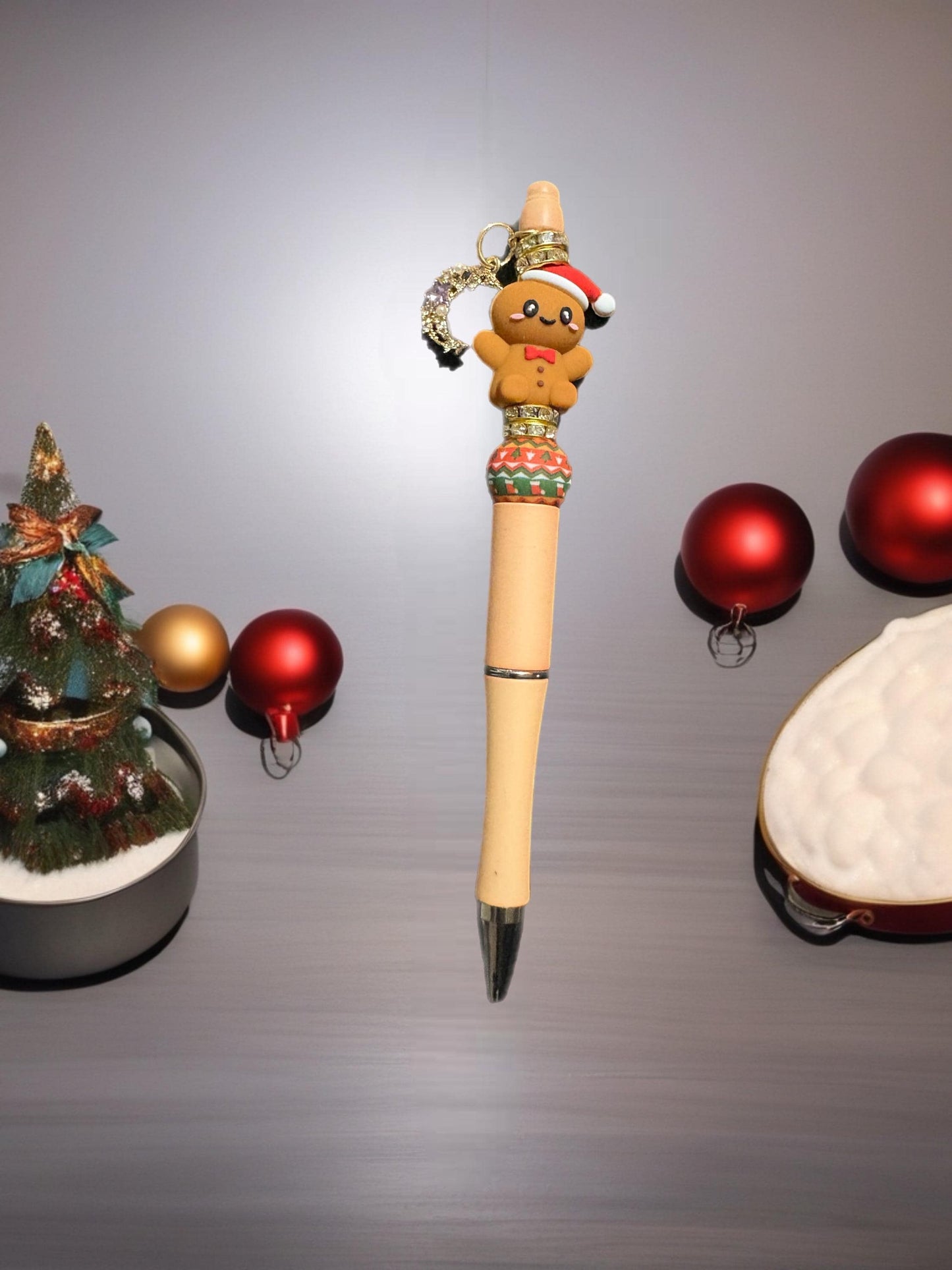Holiday Christmas Pen gingerbread man Snowman Santa Pens Festive Ballpoint Pen Kawaii Christmas Stationery Gift Sold Separately