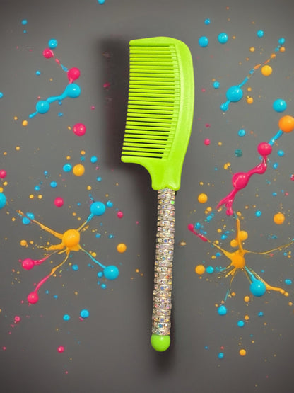 Sparkly Rhinestone Handle Comb Colorful Hair Comb for Styling Detangling Glam Beauty Accessory Gift for Her stocking filler